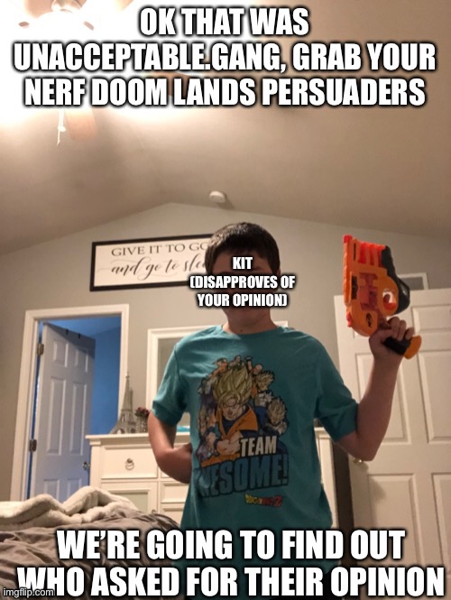 New template do not steal cuz it rude | image tagged in kit disapproves of your opinion | made w/ Imgflip meme maker