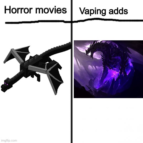 t chart | Vaping adds; Horror movies | image tagged in t chart,funny memes,fun,funny,memes,barney will eat all of your delectable biscuits | made w/ Imgflip meme maker