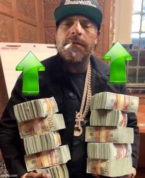 Hunter Biden moneybags upvote | image tagged in hunter biden moneybags upvote | made w/ Imgflip meme maker