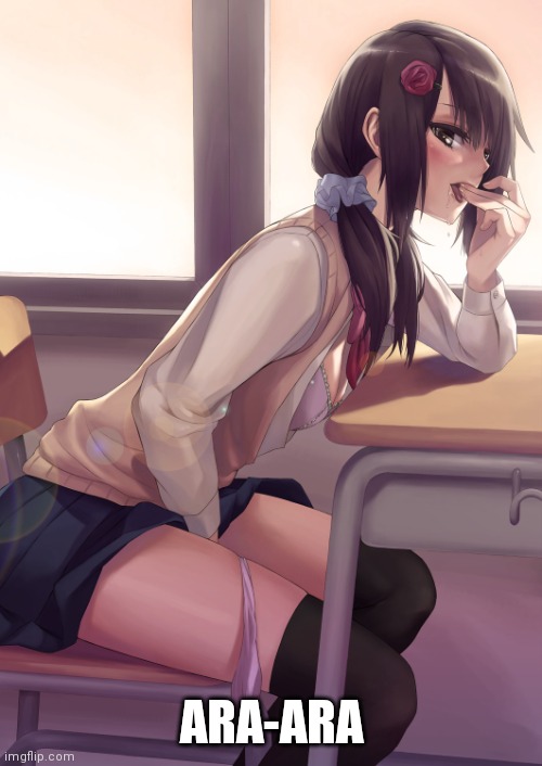 Hentai anime girl | ARA-ARA | image tagged in hentai anime girl | made w/ Imgflip meme maker