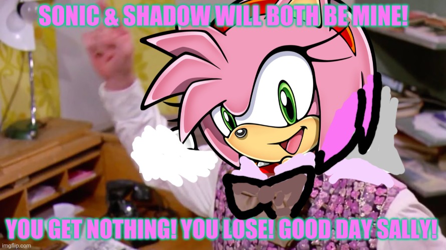 SONIC & SHADOW WILL BOTH BE MINE! YOU GET NOTHING! YOU LOSE! GOOD DAY SALLY! | made w/ Imgflip meme maker