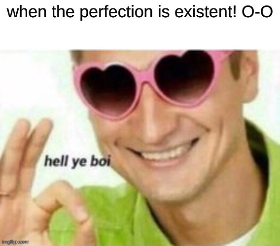 i made this just to read the rules | when the perfection is existent! O-O | image tagged in hell ye boi | made w/ Imgflip meme maker