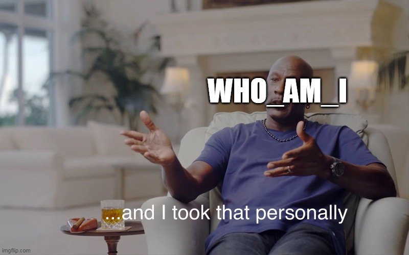 and I took that personally | WHO_AM_I | image tagged in and i took that personally | made w/ Imgflip meme maker