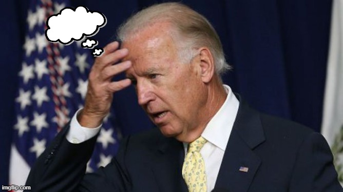Biden caught in the act of trying to think | image tagged in joe biden worries,no brain | made w/ Imgflip meme maker