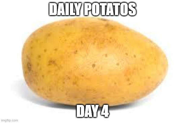 Potato | DAILY POTATOS; DAY 4 | image tagged in potato | made w/ Imgflip meme maker