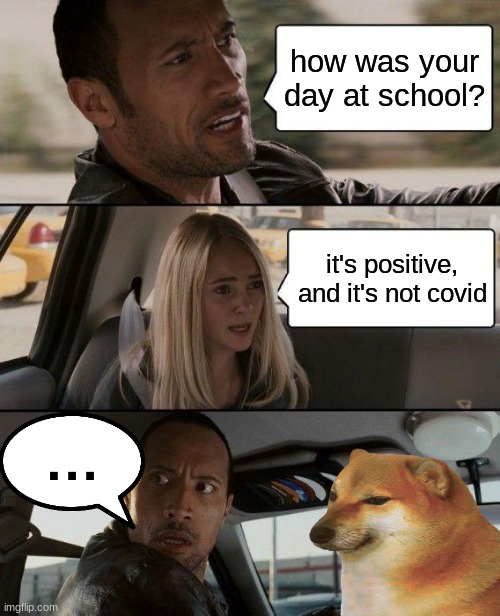 prego or covid? | how was your day at school? it's positive, and it's not covid; . . . | image tagged in pregnant | made w/ Imgflip meme maker