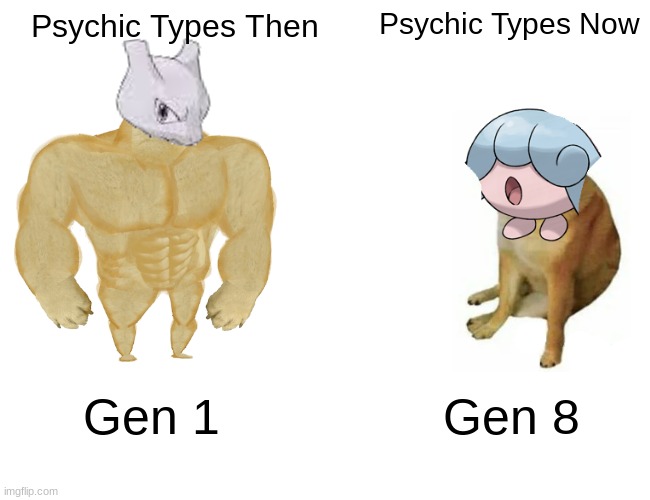 The Truth | Psychic Types Now; Psychic Types Then; Gen 1; Gen 8 | image tagged in pokemon,memes,truth | made w/ Imgflip meme maker