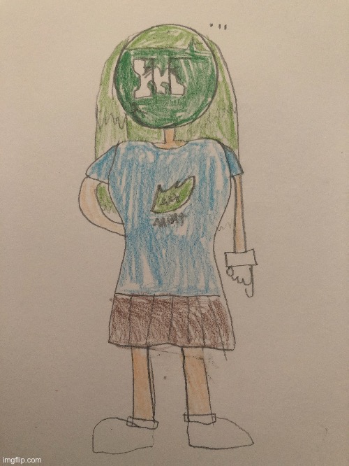 This is Redder’s sister, Minty (I suck at drawing characters with skirts) | made w/ Imgflip meme maker