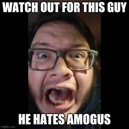 WATCH OUT FOR THIS GUY; HE HATES AMOGUS | made w/ Imgflip meme maker