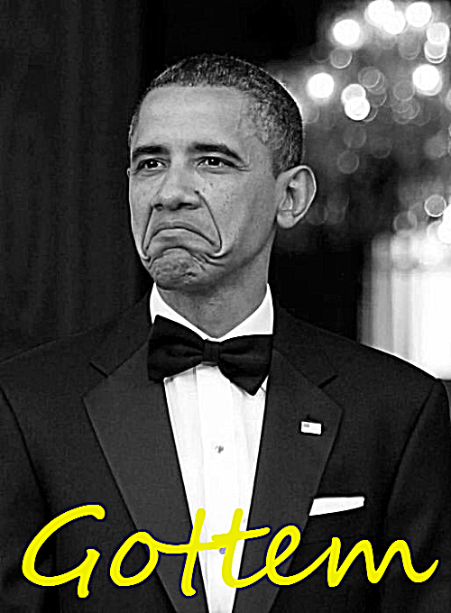 High Quality Barack Obama gottem black & white sharpened Blank Meme Template