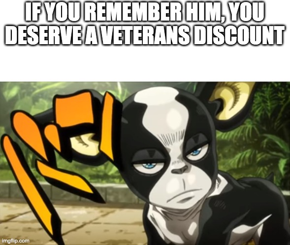 iggy | IF YOU REMEMBER HIM, YOU DESERVE A VETERANS DISCOUNT | image tagged in iggy | made w/ Imgflip meme maker