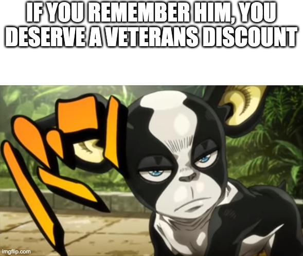 iggy | IF YOU REMEMBER HIM, YOU DESERVE A VETERANS DISCOUNT | image tagged in iggy | made w/ Imgflip meme maker