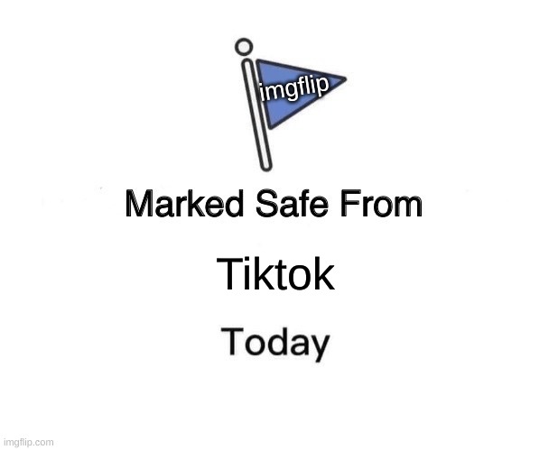 tiktok is bad | imgflip; Tiktok | image tagged in memes,marked safe from | made w/ Imgflip meme maker
