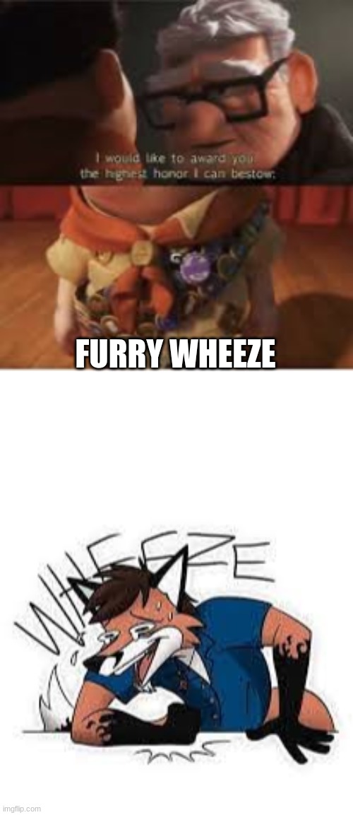 FURRY WHEEZE | image tagged in i would like to award you the highest honor i can bestow | made w/ Imgflip meme maker