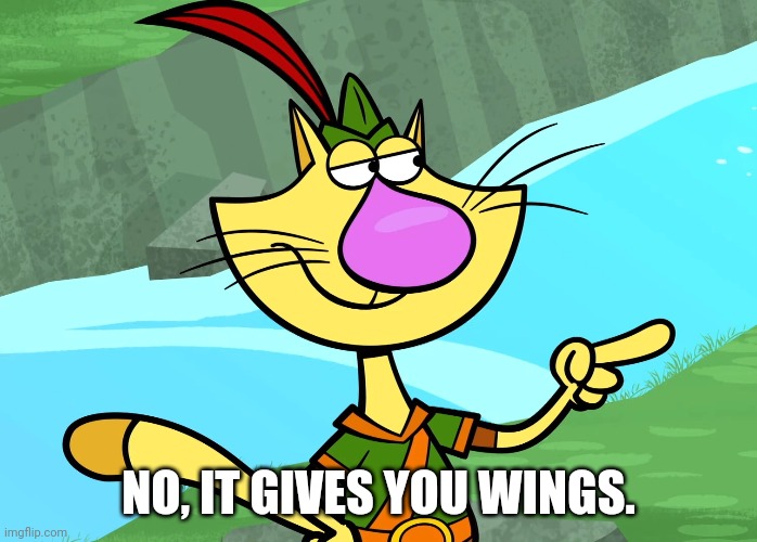 NO, IT GIVES YOU WINGS. | made w/ Imgflip meme maker