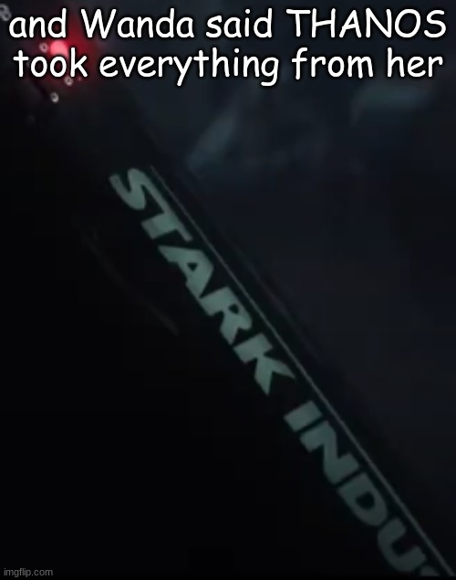 and Wanda said THANOS took everything from her | made w/ Imgflip meme maker