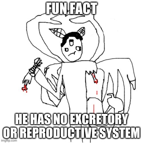 but he still responds with immense pain when hit in the crotch | FUN FACT; HE HAS NO EXCRETORY OR REPRODUCTIVE SYSTEM | image tagged in carlos eating his arm | made w/ Imgflip meme maker