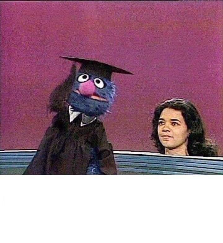 High Quality Professor Grover with Maria’s Head Blank Meme Template