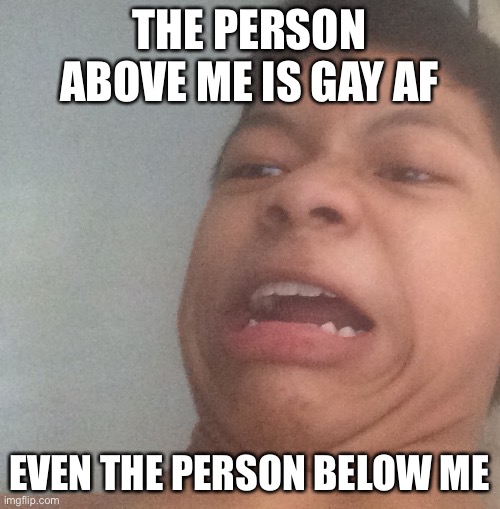Akifhaziq disgusted face | THE PERSON ABOVE ME IS GAY AF; EVEN THE PERSON BELOW ME | image tagged in akifhaziq disgusted face | made w/ Imgflip meme maker