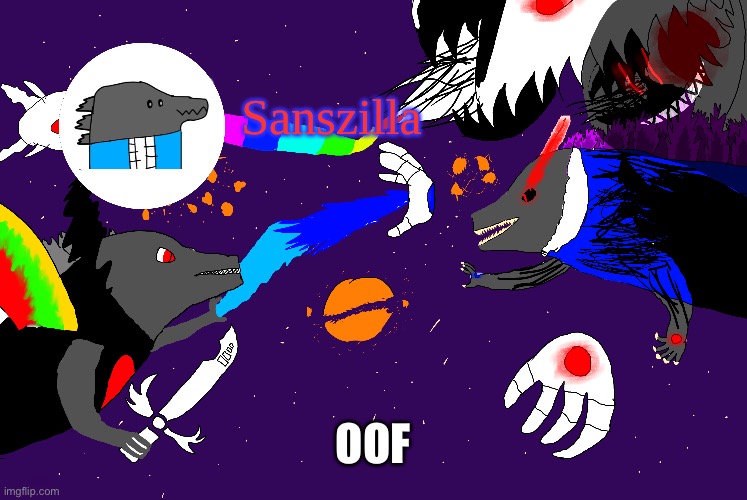 Sanszilla announces | OOF | image tagged in sanszilla announces | made w/ Imgflip meme maker