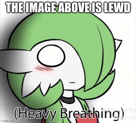 gardevoir (heavy breathing) | THE IMAGE ABOVE IS LEWD | image tagged in gardevoir heavy breathing | made w/ Imgflip meme maker