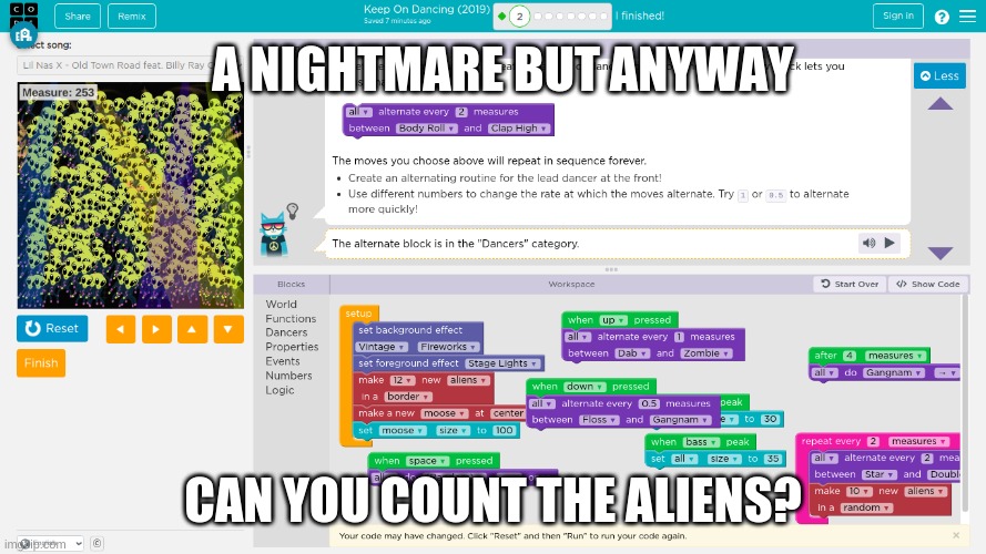 count your nightmare | A NIGHTMARE BUT ANYWAY; CAN YOU COUNT THE ALIENS? | image tagged in count,whyyy,nightmare | made w/ Imgflip meme maker