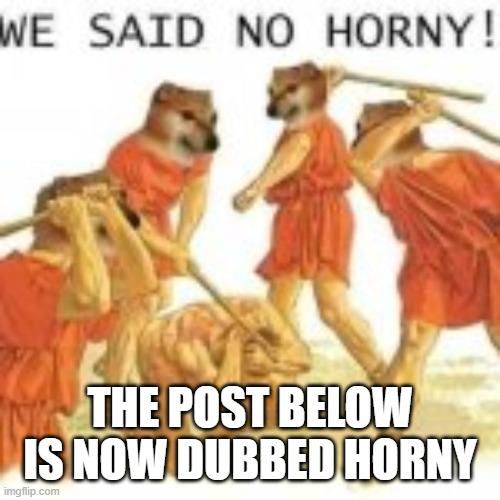 h a h aaaaaaaaa | THE POST BELOW IS NOW DUBBED HORNY | made w/ Imgflip meme maker