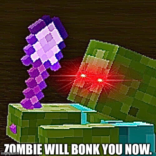 I did it | ZOMBIE WILL BONK YOU NOW. | made w/ Imgflip meme maker