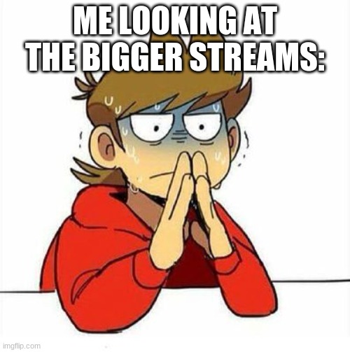 ill give it till july the 5th...at least some followers??? |  ME LOOKING AT THE BIGGER STREAMS: | image tagged in uncomfortable | made w/ Imgflip meme maker