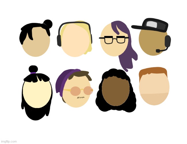 Digital minimalist-style art of some of my newer OCs | made w/ Imgflip meme maker