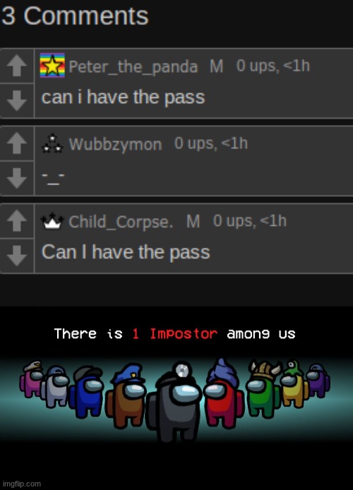 e | image tagged in there is one impostor among us | made w/ Imgflip meme maker