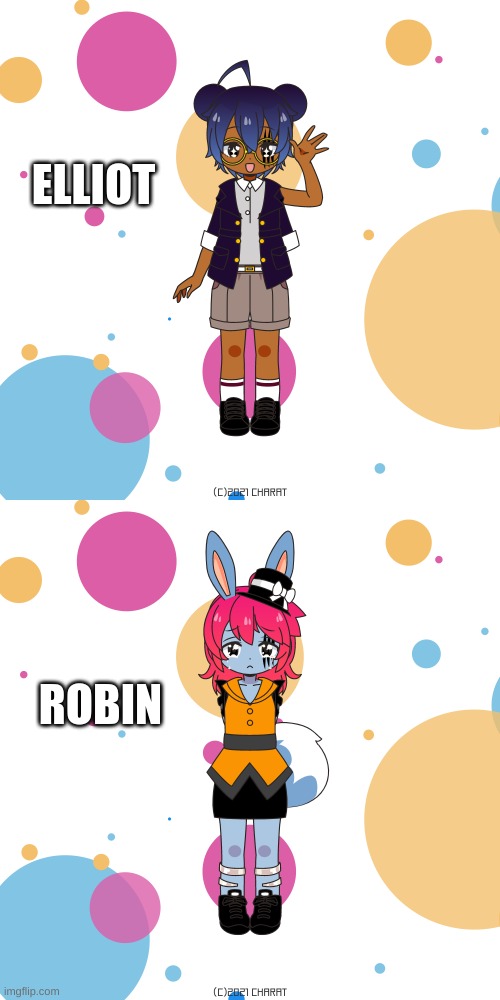 Meet the twins! | ELLIOT; ROBIN | image tagged in charat | made w/ Imgflip meme maker