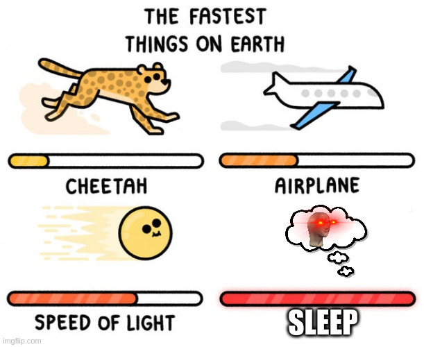 fastest thing possible | SLEEP | image tagged in fastest thing possible | made w/ Imgflip meme maker