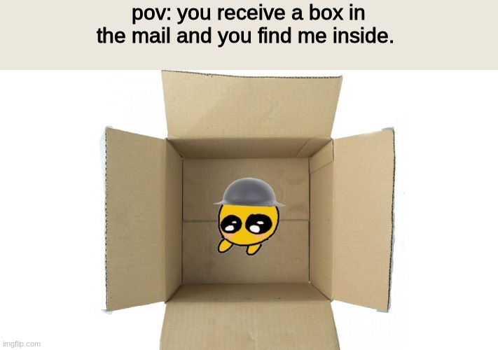 what will you do? | pov: you receive a box in the mail and you find me inside. | image tagged in roleplaying | made w/ Imgflip meme maker