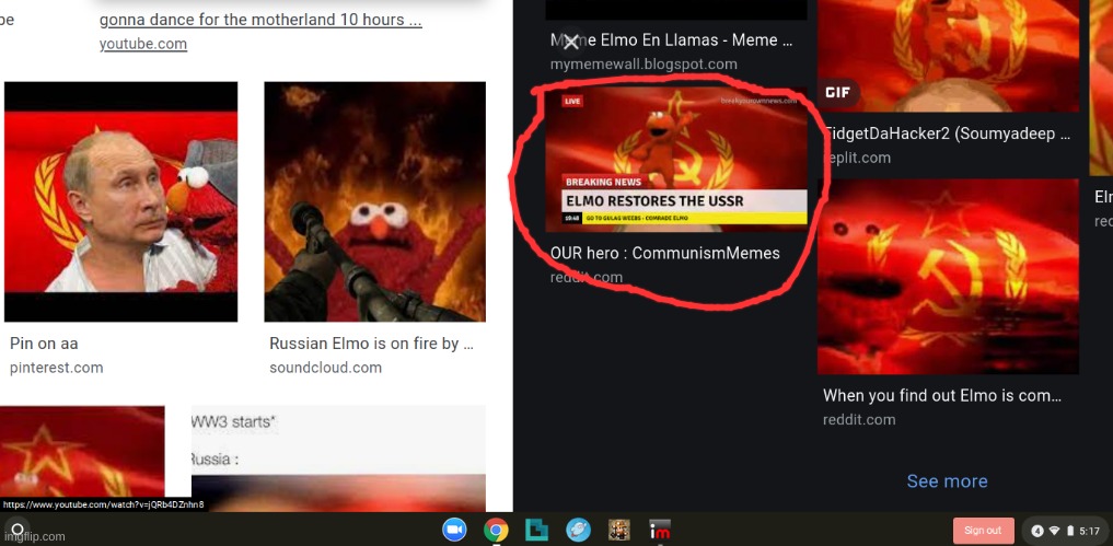 Just casually scrolling through elmo memes! | image tagged in russian,elmo,funny,fake news | made w/ Imgflip meme maker