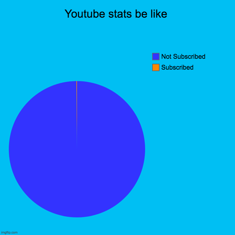 Youtube stats be like | Subscribed, Not Subscribed | image tagged in charts,pie charts | made w/ Imgflip chart maker