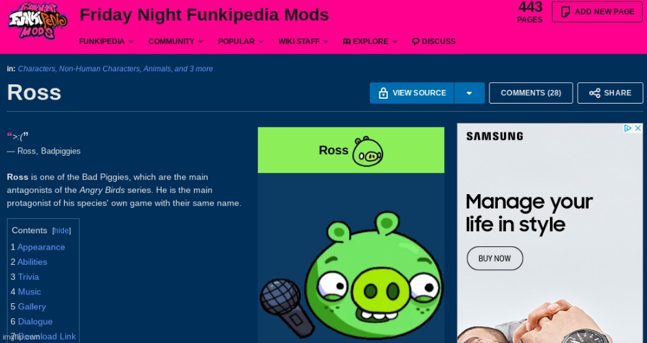 holy shit! Ross finally made it in the wiki! the bad piggies mod got noticed! | made w/ Imgflip meme maker