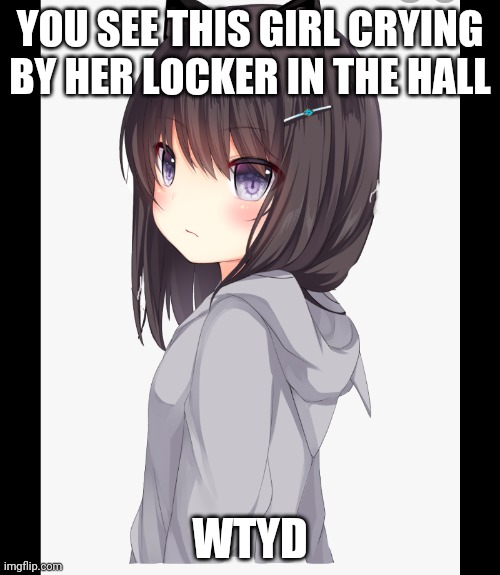 YOU SEE THIS GIRL CRYING BY HER LOCKER IN THE HALL; WTYD | made w/ Imgflip meme maker