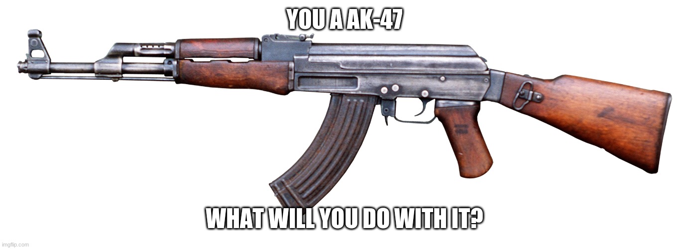 ak-47 | YOU A AK-47; WHAT WILL YOU DO WITH IT? | made w/ Imgflip meme maker