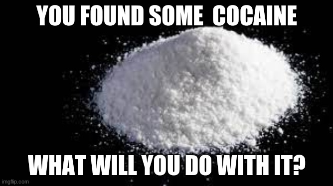 YOU FOUND SOME  COCAINE; WHAT WILL YOU DO WITH IT? | made w/ Imgflip meme maker