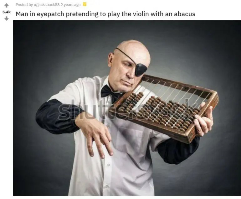 High Quality Weird stock photos man eyepatch playing abacus Blank Meme Template