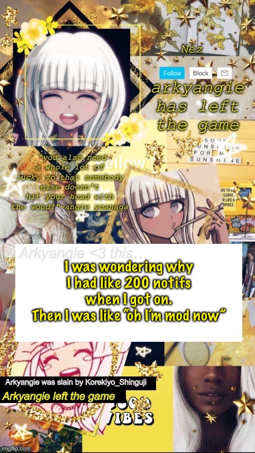 E | I was wondering why I had like 200 notifs when I got on.
Then I was like “oh I’m mod now” | image tagged in e | made w/ Imgflip meme maker