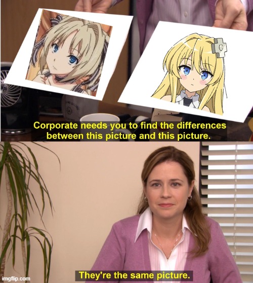 2 blue-eyed blondes named Alice Kisaragi | image tagged in memes,they're the same picture,Animemes | made w/ Imgflip meme maker