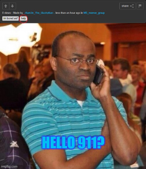 HELLO 911? | image tagged in hello 911 | made w/ Imgflip meme maker