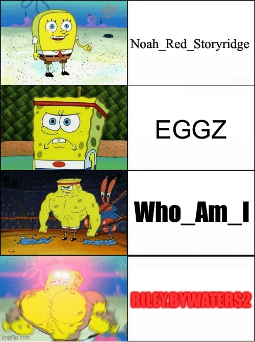 Sponge Finna Commit Muder | Noah_Red_Storyridge; EGGZ; Who_Am_I; RILEY.BYWATERS2 | image tagged in imgflip users,imgflip,spongebob,me | made w/ Imgflip meme maker