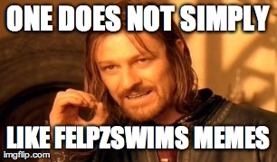 One Does Not Simply Meme | ONE DOES NOT SIMPLY LIKE FELPZSWIMS MEMES | image tagged in memes,one does not simply | made w/ Imgflip meme maker