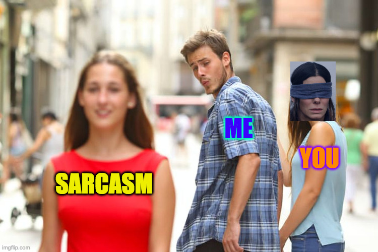 Distracted Boyfriend Meme | SARCASM ME YOU | image tagged in memes,distracted boyfriend | made w/ Imgflip meme maker