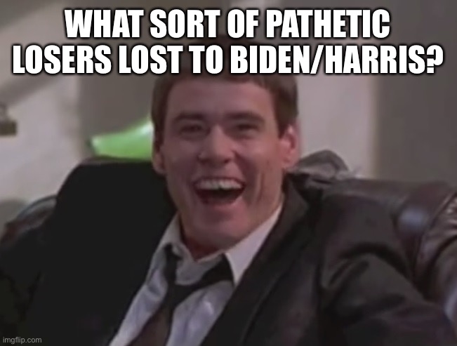 one pathetic loser | WHAT SORT OF PATHETIC LOSERS LOST TO BIDEN/HARRIS? | image tagged in one pathetic loser | made w/ Imgflip meme maker
