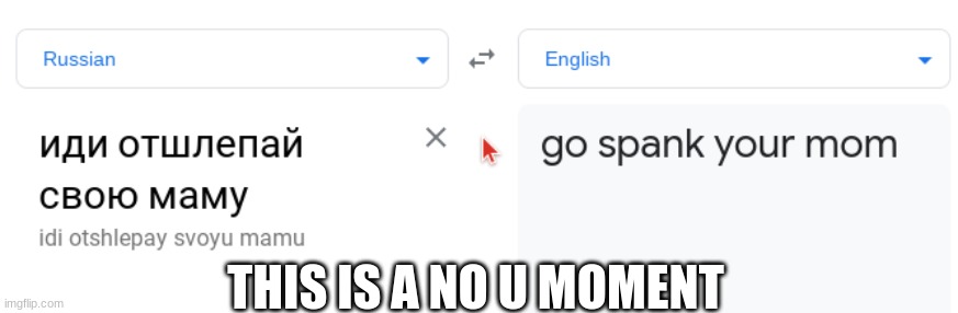 Woah, Slow down there... | THIS IS A NO U MOMENT | image tagged in yo mama,google translate,google,funny,funny memes,memes | made w/ Imgflip meme maker