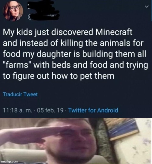 We need more legends like this | image tagged in minecraft,love,cry | made w/ Imgflip meme maker